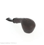 Tsuge Kaga 901 G9 Bent Brandy Black Sandblasted Briar with 9mm Filter - Tobacco Pipes - Natural root