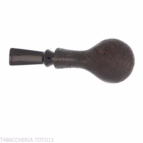 Tsuge Kaga 901 G9 Bent Brandy Black Sandblasted Briar with 9mm Filter - Tobacco Pipes - Natural root