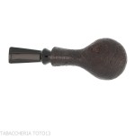 Tsuge Kaga 901 G9 Bent Brandy Black Sandblasted Briar with 9mm Filter - Tobacco Pipes - Natural root