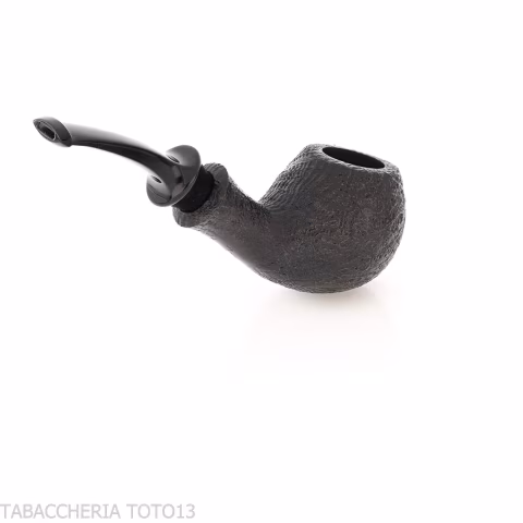Tsuge Kaga 904 bent Apple black sanded briar with 9 mm filter - Tobacco Pipes - Natural root