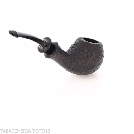 Tsuge Kaga 904 bent Apple schwarz geschliffener Bruyère mit 9 mm Filter - Tabakpfeifen