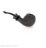 Tsuge Kaga 904 bent Apple Briar de arena negra con filtro de 9 mm - Pipas de Tabaco