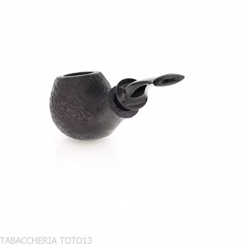 Tsuge Kaga 904 bent Apple black sanded briar with 9 mm filter - Tobacco Pipes - Natural root