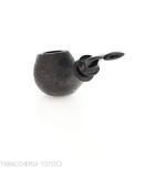 Tsuge Kaga 904 bent Apple radica sabbiata nera con filtro 9 mm - Pipe