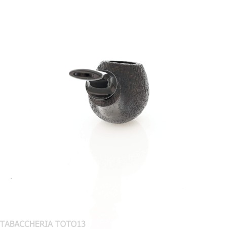 Tsuge Kaga 904 bent Apple Briar de arena negra con filtro de 9 mm - Pipas de Tabaco