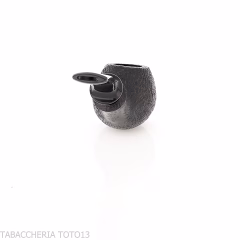 Tsuge Kaga 904 bent Apple schwarz geschliffener Bruyère mit 9 mm Filter - Tabakpfeifen