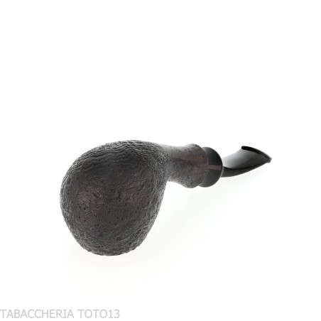 Tsuge Kaga 904 bent Apple briar noir sablé avec filtre de 9 mm - Pipe Pour le Tabac - Racine naturelle