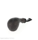 Tsuge Kaga 904 bent Apple briar noir sablé avec filtre de 9 mm - Pipe Pour le Tabac - Racine naturelle