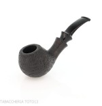 Tsuge Kaga 904 bent Apple black sanded briar with 9 mm filter - Tobacco Pipes - Natural root