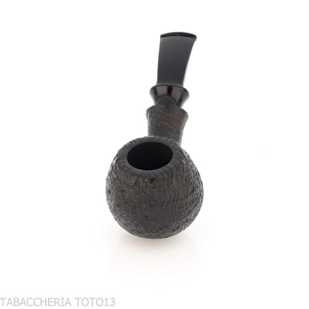 Tsuge Kaga 904 bent Apple Briar de arena negra con filtro de 9 mm - Pipas de Tabaco
