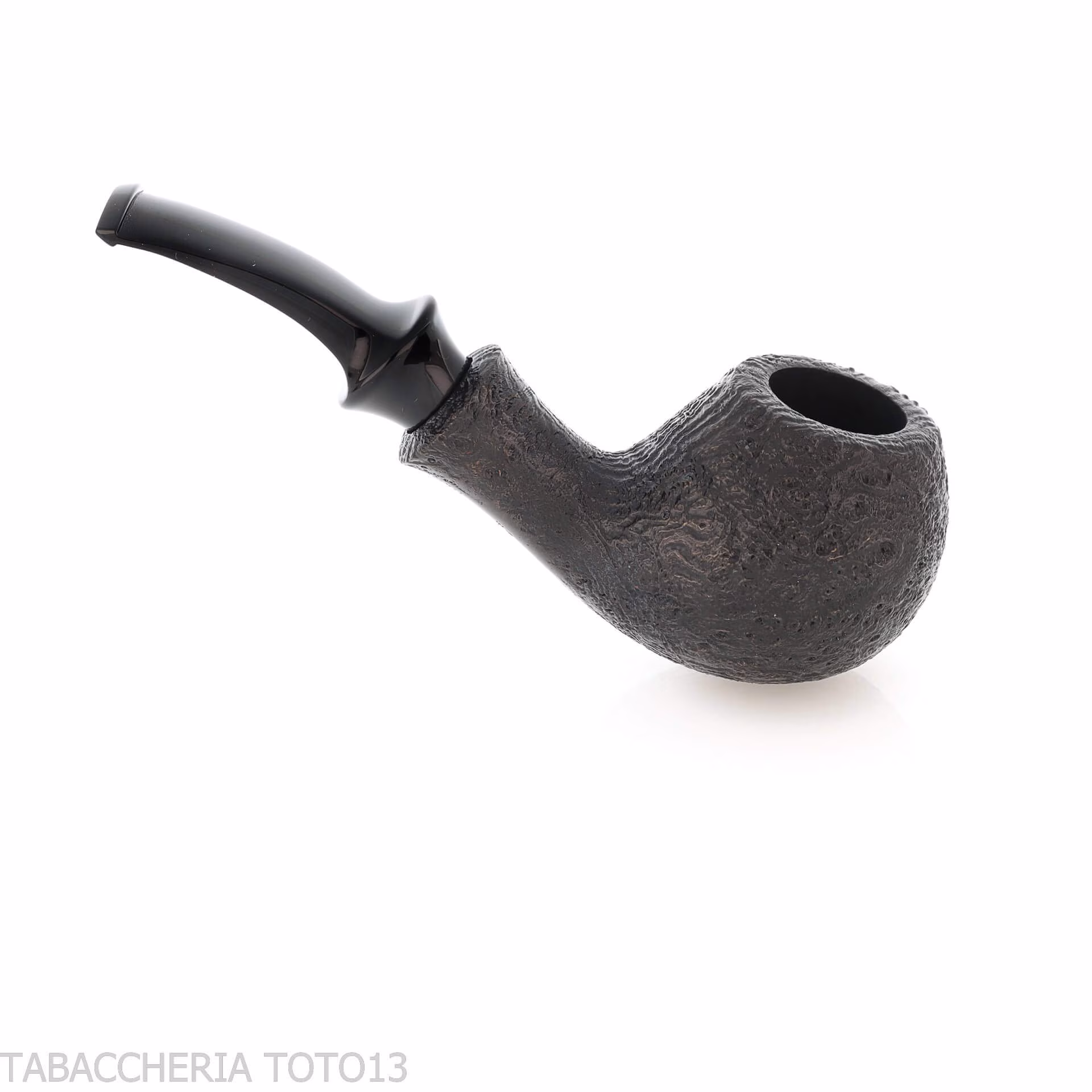 Tsuge Kaga 904 bent Apple black sanded briar with 9 mm filter - Tobacco Pipes - Natural root