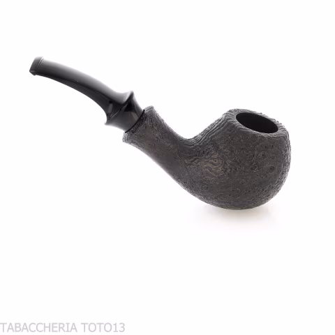 Tsuge Kaga 904 bent Apple black sanded briar with 9 mm filter - Tobacco Pipes - Natural root