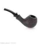 Tsuge Kaga 904 bent Apple briar noir sablé avec filtre de 9 mm - Pipe Pour le Tabac - Racine naturelle