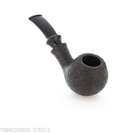 Tsuge Kaga 904 bent Apple briar noir sablé avec filtre de 9 mm - Pipe Pour le Tabac - Racine naturelle