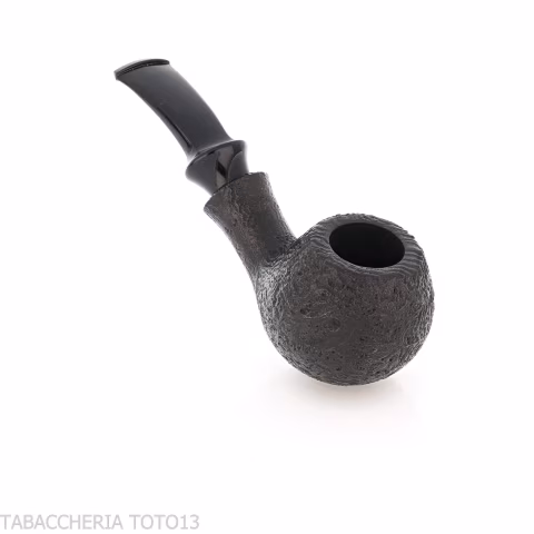 Tsuge Kaga 904 bent Apple schwarz geschliffener Bruyère mit 9 mm Filter - Tabakpfeifen