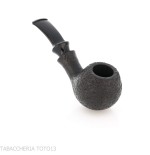 Tsuge Kaga 904 bent Apple briar noir sablé avec filtre de 9 mm - Pipe Pour le Tabac - Racine naturelle