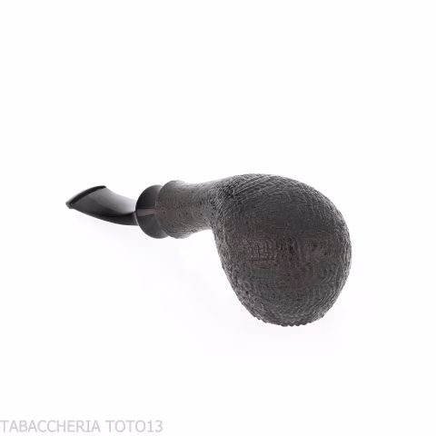 Tsuge Kaga 904 bent Apple schwarz geschliffener Bruyère mit 9 mm Filter - Tabakpfeifen