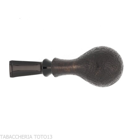 Tsuge Kaga 904 bent Apple Briar de arena negra con filtro de 9 mm - Pipas de Tabaco