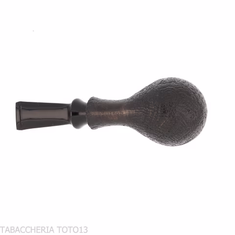 Tsuge Kaga 904 bent Apple radica sabbiata nera con filtro 9 mm - Pipe