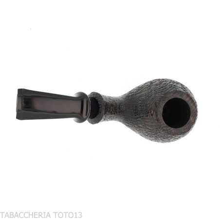 Tsuge Kaga 904 bent Apple briar noir sablé avec filtre de 9 mm - Pipe Pour le Tabac - Racine naturelle