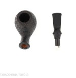 Tsuge Kaga 904 bent Apple briar noir sablé avec filtre de 9 mm - Pipe Pour le Tabac - Racine naturelle