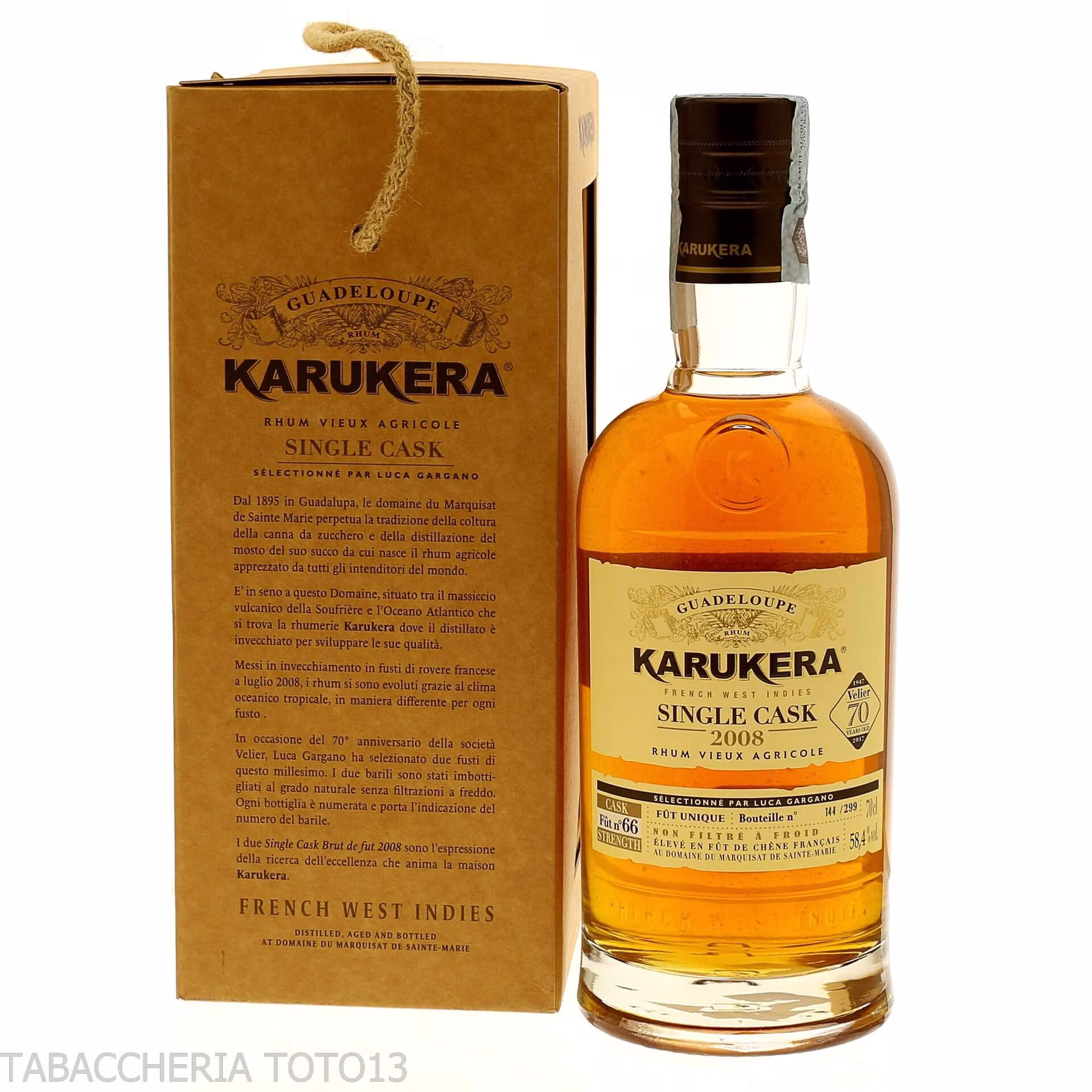 Karukera 2008 fut 66 70th Velier Vol.58,4% Cl.70 - Spiritueux - Jus de canne à sucre