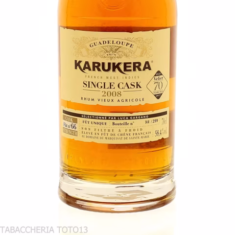 Karukera 2008 fut 66 70th Velier Vol.58,4% Cl.70 - Spiritueux - Jus de canne à sucre