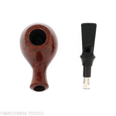Tsuge Kaga 901 G9 Bent Brandy, Natur-Bruyère, poliert, mit 9-mm-Filter - Tabakpfeifen