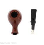 Tsuge Kaga 901 G9 Curvada Brandy, Briar Natural Pulido con Filtro de 9 mm - Pipas de Tabaco