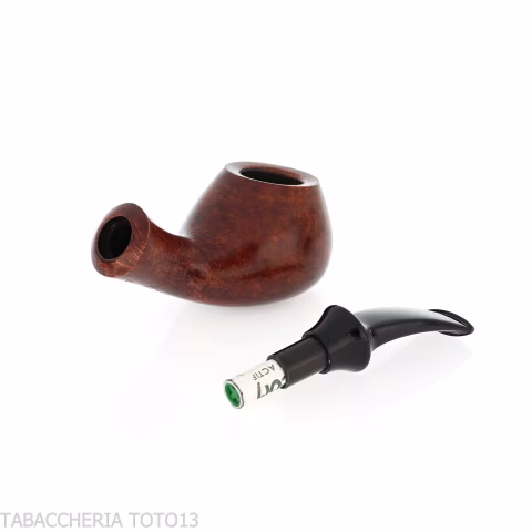 Tsuge Kaga 901 G9 Bent Brandy Natural Briar Polished with 9mm Filter - Tobacco Pipes - Natural root
