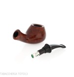 Tsuge Kaga 901 G9 Bent Brandy Natural Briar Polished with 9mm Filter - Tobacco Pipes - Natural root