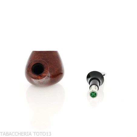 Tsuge Kaga 901 G9 Bent Brandy, Natur-Bruyère, poliert, mit 9-mm-Filter - Tabakpfeifen