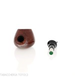 Tsuge Kaga 901 G9 Bent Brandy, Natur-Bruyère, poliert, mit 9-mm-Filter - Tabakpfeifen
