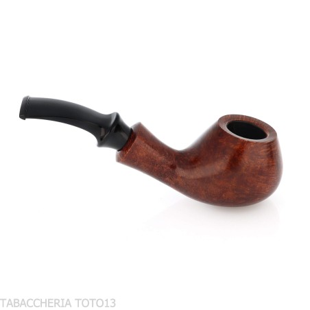 Tsuge Kaga 901 G9 Curvada Brandy, Briar Natural Pulido con Filtro de 9 mm - Pipas de Tabaco