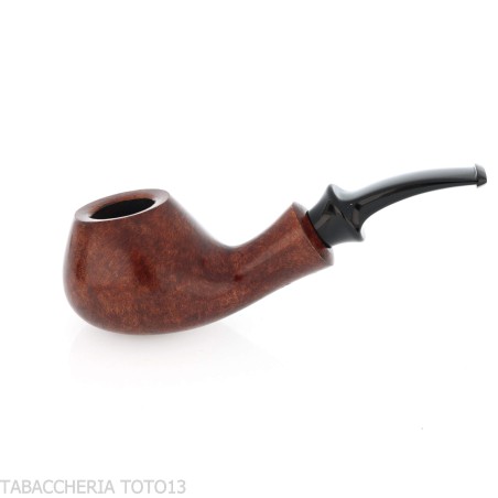 Tsuge Kaga 901 G9 Curvada Brandy, Briar Natural Pulido con Filtro de 9 mm - Pipas de Tabaco