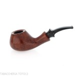 Tsuge Kaga 901 G9 Bent Brandy en bruyère naturelle polie avec filtre 9 mm - Pipe Pour le Tabac - Racine naturelle