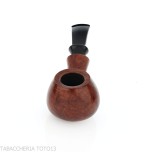Tsuge Kaga 901 G9 Bent Brandy en bruyère naturelle polie avec filtre 9 mm - Pipe Pour le Tabac - Racine naturelle