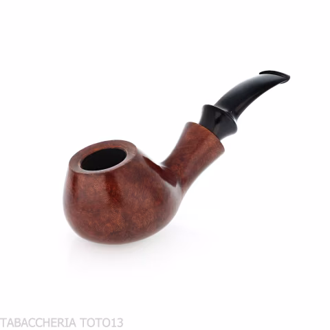 Tsuge Kaga 901 G9 Bent Brandy Natural Briar Polished with 9mm Filter - Tobacco Pipes - Natural root