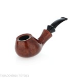 Tsuge Kaga 901 G9 Bent Brandy Natural Briar Polished with 9mm Filter - Tobacco Pipes - Natural root