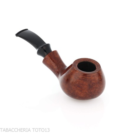 Tsuge Kaga 901 G9 Bent Brandy, Natur-Bruyère, poliert, mit 9-mm-Filter - Tabakpfeifen
