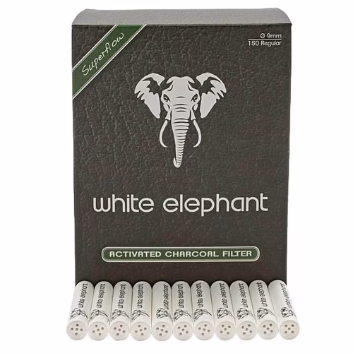 Filtres à charbon actif White Elephant 9 mm paquet de 150 pièces - Accessoires pour pipes