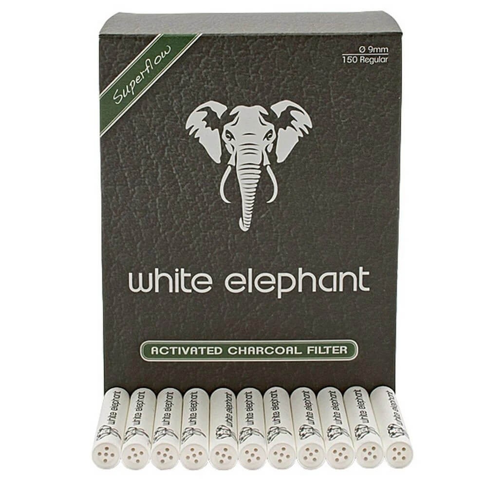 Filtres à charbon actif White Elephant 9 mm paquet de 150 pièces - Accessoires pour pipes