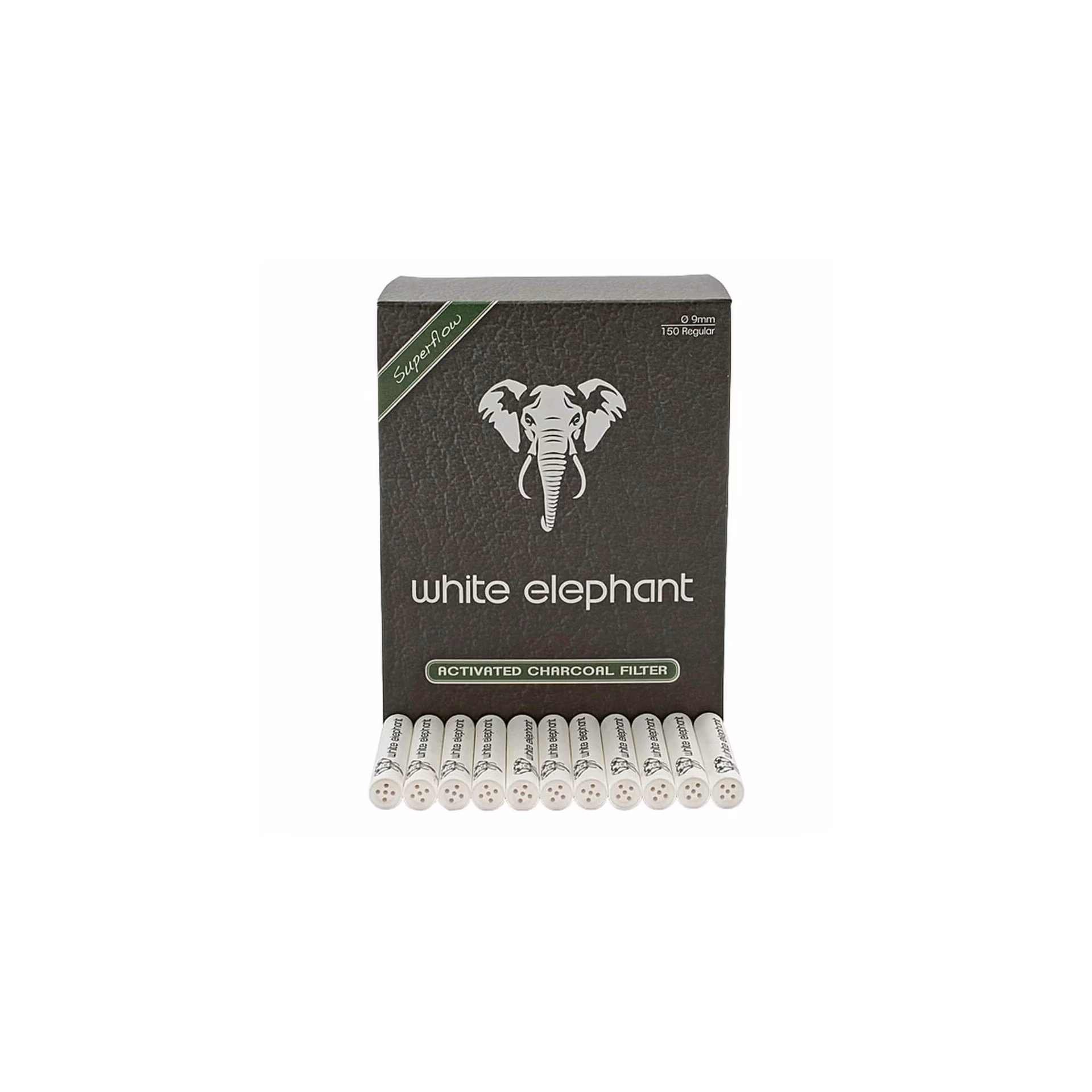 White elephant activated carbon filters 9mm pack of 150 pieces - Accessories for tobacco pipes