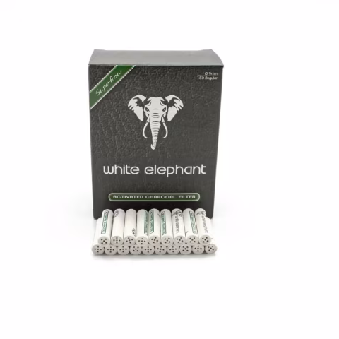 White elephant filtri al carbone attivo 9mm confezione 150 pezzi - Accessori Per Pipe