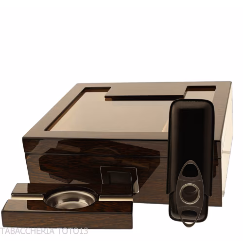 Boîte à cigares humidifiée Ironwood avec accessoires-Humidor et Vitrines Wipes
