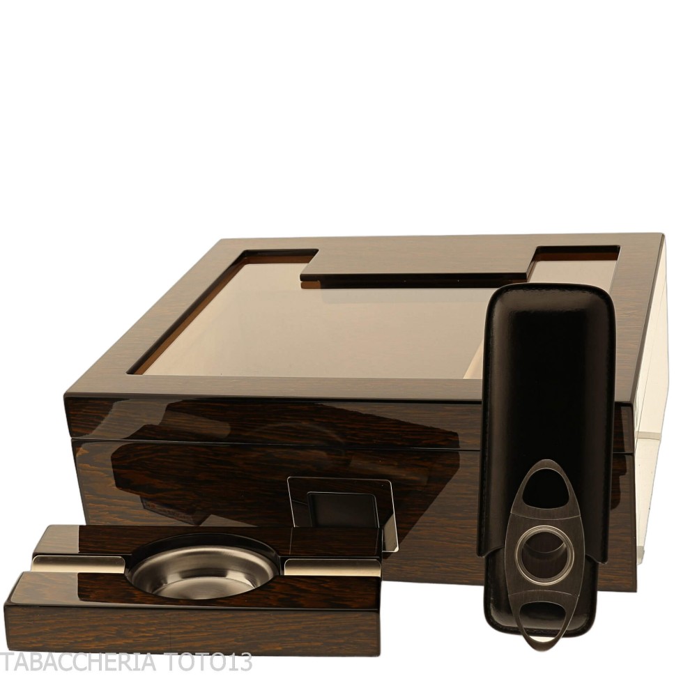 Scatola in ironwood umidificata portasigari con accessori - Accessori Per Sigari