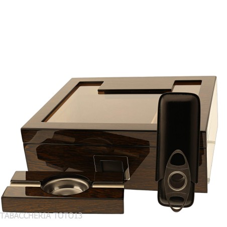 Scatola in ironwood umidificata portasigari con accessori - Accessori Per Sigari