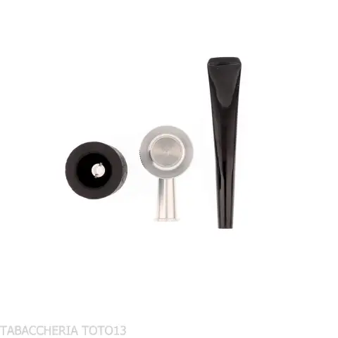 Tsuge Roulette pipa de raíz de burl negro lijado pequeño - Pipas de Tabaco
