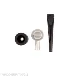 Tsuge Roulette pipa de raíz de burl negro lijado pequeño - Pipas de Tabaco