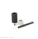 Tsuge Roulette pipa de raíz de burl negro lijado pequeño - Pipas de Tabaco